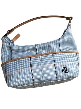 Lauren Ralph Lauren blue plaid shoulder bag